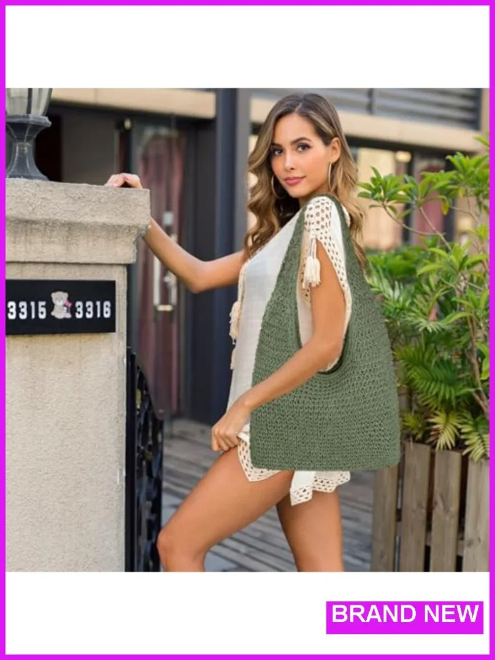 Large Handwoven Straw Beach Bag Tote Shoulder Hobo Bag for Summer